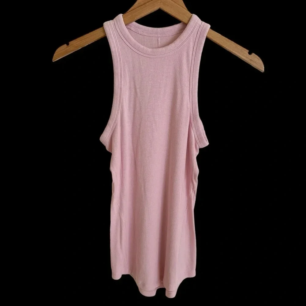 Lululemon Lab Womens XS Baby Pink Ribbed Racerback Tank Top Stretchy‎ Active